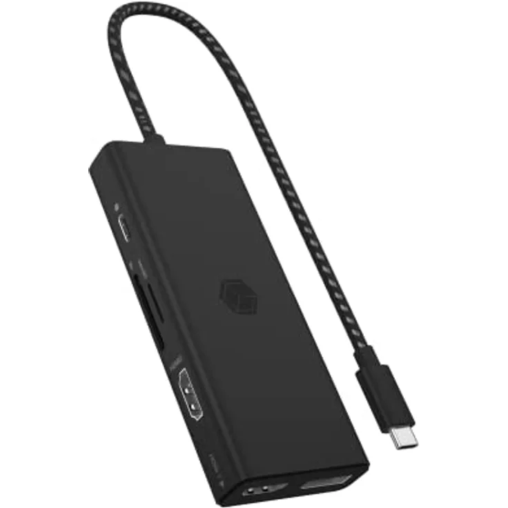 ICY BOX USB-C Docking Station (9-in-1) für 3 Monitore (2X HDMI & 1x DP), 4K 60Hz, 3-Fach USB 3.0 HUB, 100W Power Delivery, SD Kartenleser, IB-DK4011-CPD