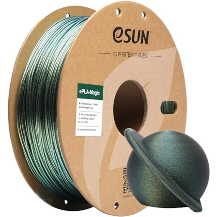 eSUN ePLA-Magic Glitter PLA Filament 1.75mm, Dunkel Glänzendes Gold, Maßgenauigkeit +/- 0.05mm, 1KG Spule für 3D Drucker – Bild 1
