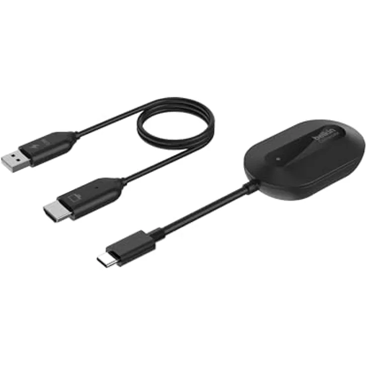 Belkin ConnectAir Wireless HDMI Adapter, Plug and Play Transmitter und Receiver für USB C, 1080p bei 60 Hz HD Streaming, bis zu 40 m Reichweite, Multi-User-Sharing