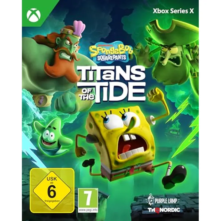 THQ Nordic Spongebob Schwammkopf: Giganten der Gezeiten, Xbox Series X - nahtloser Charakterwechsel zwischen SpongeBob und Patrick, epische Bosskämpfe, originalgetreue Vertonung