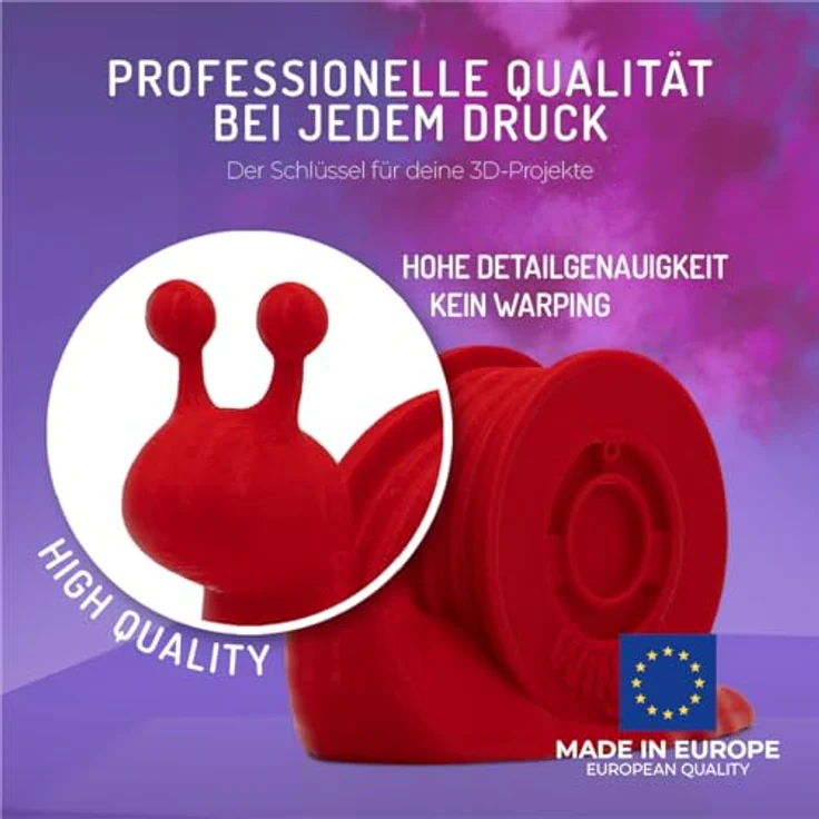 WINKLE PLA HD Filament 1.75mm Teufel Rot, 1kg Spule, kompatibel mit FDM Druckern, Maßgenauigkeit +/- 0.05mm – Bild 2