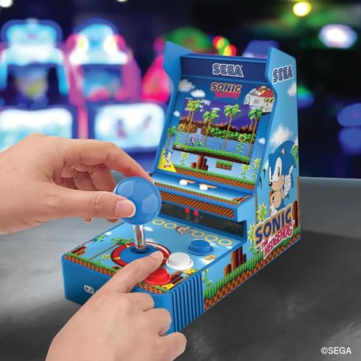 ATARI Joystick Player Sonic The Hedgehog, blauer Joystick mit 3,5 Zoll Bildschirm und 4 Batterien – Bild 2