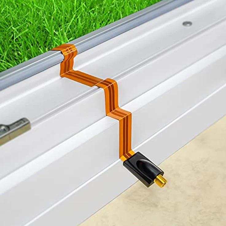 HB Digital 2x SAT Fensterdurchführung High-Quality GOLD + 4 x F-Stecker vergoldet + 4 x Gummitüllen für Fenster und Türen Ultra Flach - Preisvergleich – Bild 2