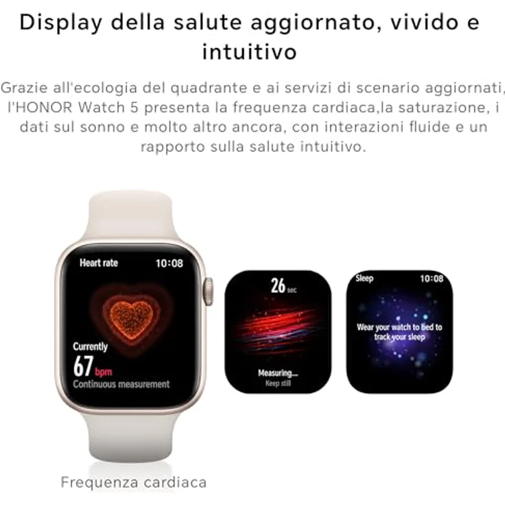 HONOR Watch 5, Schwarz, 1,85 Zoll AMOLED-Display, 15 Tage Laufzeit, GPS-Präzision, Gesundheitsanzeige – Bild 6