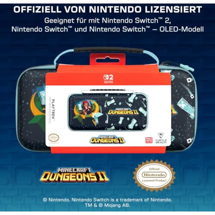 Turtle Beach PlayTrek™ Reisetasche für Nintendo Switch™ 2, Minecraft™ Dungeons II-Design mit EVA-Außenhülle und gepolstertem Innenraum, für maximalen Schutz und Zubehörorganisation – Bild 6