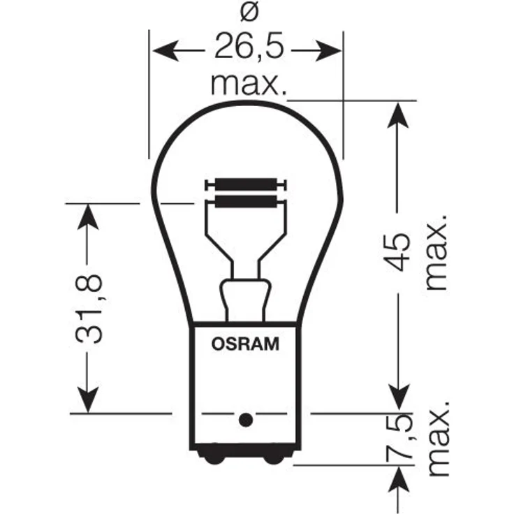 OSRAM 7225-02B Glühlampe, Blister doppio, Set of 2 – Bild 3