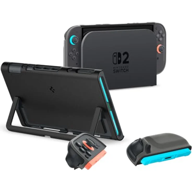 Spigen Nano Pop Hülle Kompatibel mit Nintendo Switch 2 2025 Case mit Ständer - Schwarzer Sesam – Bild 1