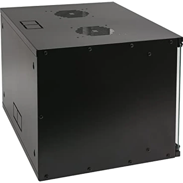 HMF 65707-02 Netzwerkschrank, Serverschrank 19 Zoll | 7 HE | 400 mm Tiefe | Glastür | Schwarz – Bild 2