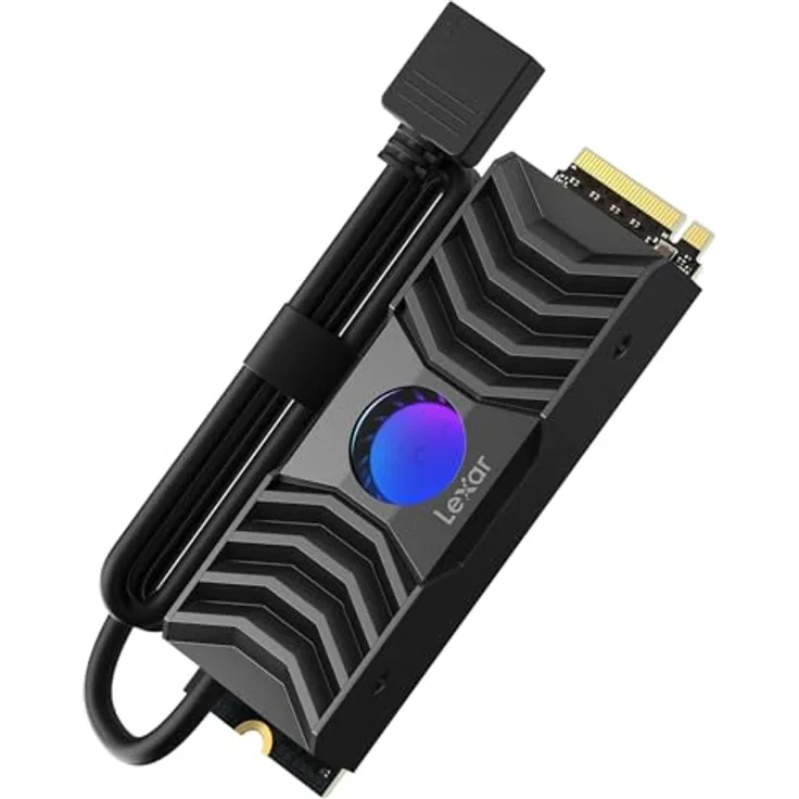 Lexar NM1090 2 TB SSD PCle Gen5x4 NVMe, M.2 2280, PCIe 5.0 SSD mit Kühlkörper, bis zu 12000 MB/s Lesegeschwindigkeit, Internal Solid State Drive in schwarz