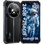 FOSSiBOT F109 5G Outdoor Handy, Android 14 Smartphone mit 24GB RAM, 256GB Speicher, 6,74'' HD+ + 1,32'' Doppel Bildschirm, 50MP + 16MP Kamera, 10600mAh Akku, wasserdicht IP68/IP69K, schwarz