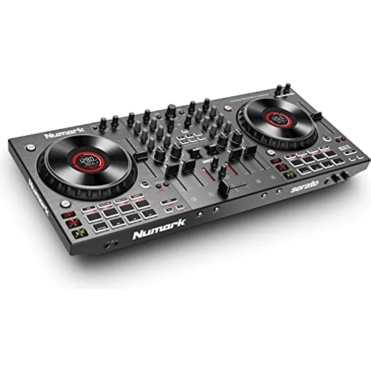 Numark NS4FX – 4-Kanal DJ Controller Pult, Touch-Jogwheels mit Display, Pads und Effekten, Booth- und Main-Ausgänge, Serato DJ Lite enthalten – Bild 1