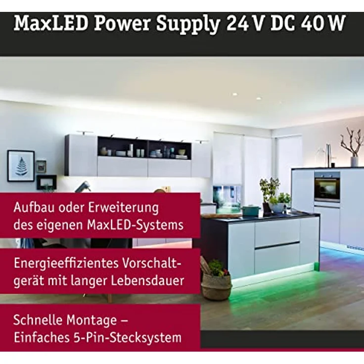 Paulmann 79831 MaxLED Stripe Power Supply eckig max. 40 Watt Lichtband Weiß Lichtstreifen Kunststoff Trafo – Bild 2