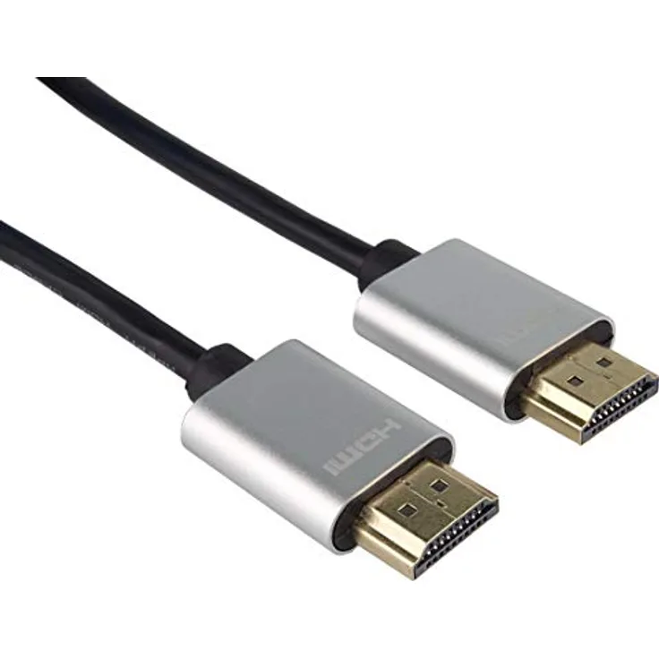 PremiumCord SLIM 4K High Speed HDMI Kabel + Ethernet Kabel 0,5m, Video 4K 2160p, FULL HD 1080p, Deep Color, 3D, ARC, HDR, Dolby TrueHD, 10,2Gbps, vergoldete Anschlüsse, schwarz, 0,5 m