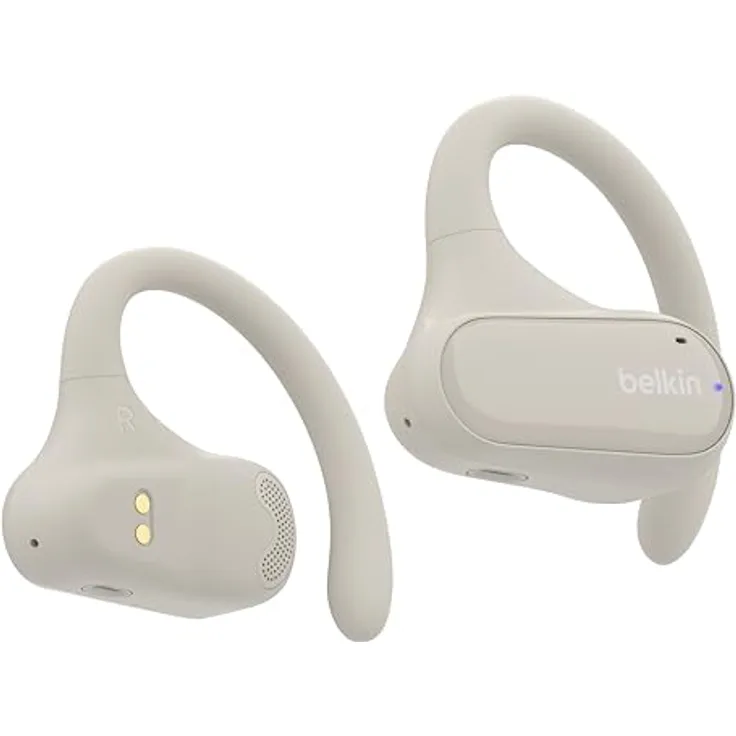 Belkin SoundForm ClearFit kabelloser Open-Ear Kopfhörer, Bluetooth, wasserfest (IPX5), Sandfarben
