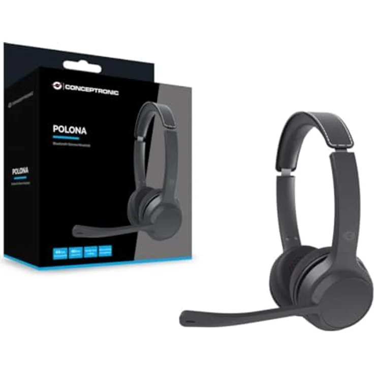 Conceptronic Headset Wireless Bluetooth 5.3, Schwarz, Over-Ear Kopfhörer mit Mikrofon und 600 mAh Akku – Bild 5