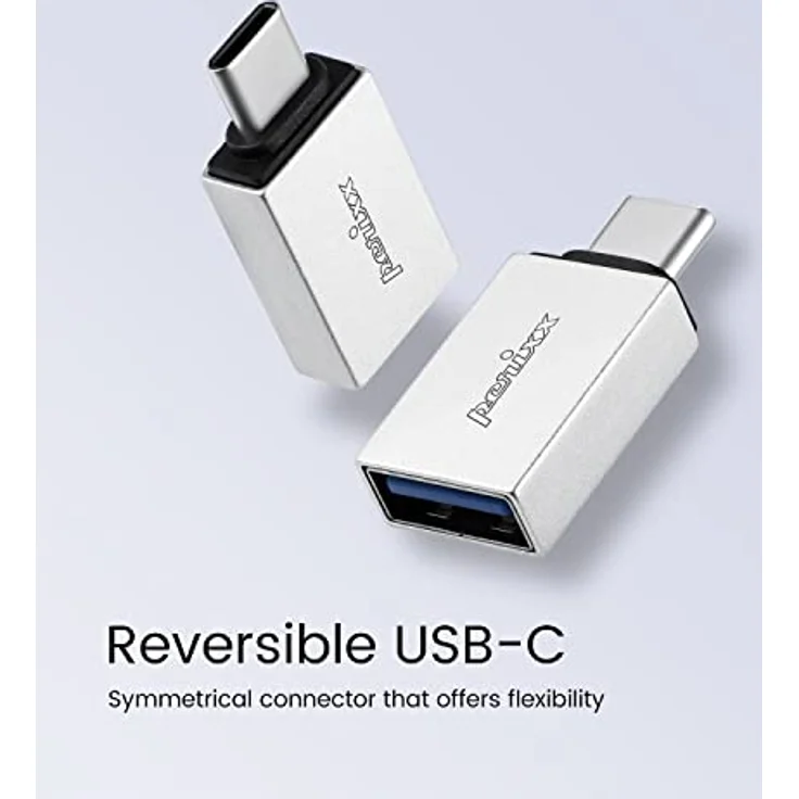 Perixx PERIPRO-404 USB C auf USB A Adapter für Smartphones, Tablets, Desktop PCs, Schwarz - USB 3.0, Super Speed Datenübertragung, Ladeunterstützung – Bild 2