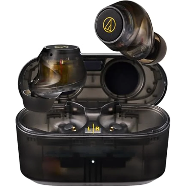 Audio-Technica ATH-CKS30TW+ Kabellose Kopfhörer mit Active Noise Cancelling, Durchsichtig Schwarz – Bild 4