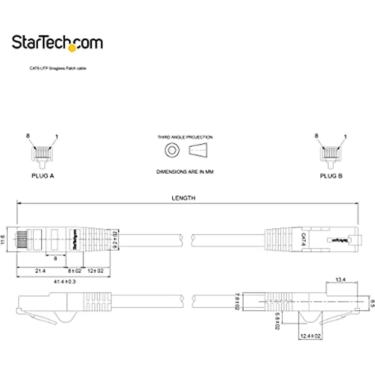 StarTech.com Cat6 Ethernet-Kabel – Patchkabel – Snagless Cat5 Kabel – langes Netzwerkkabel – Ethernet-Kabel – Cat 6 Kabel grün 150 ft / 45m – Bild 6
