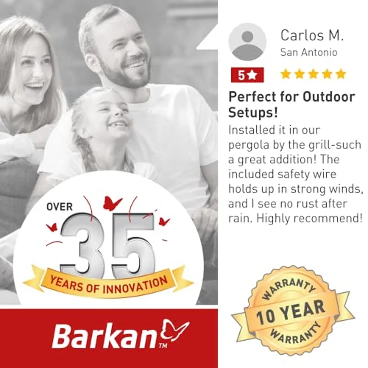 Barkan 76cm TV Wandhalterung für draußen, 13-65 Zoll, schwenkbar/neigbar, max. VESA 400x400, wetterfest, bis 36Kg tragend – Bild 5