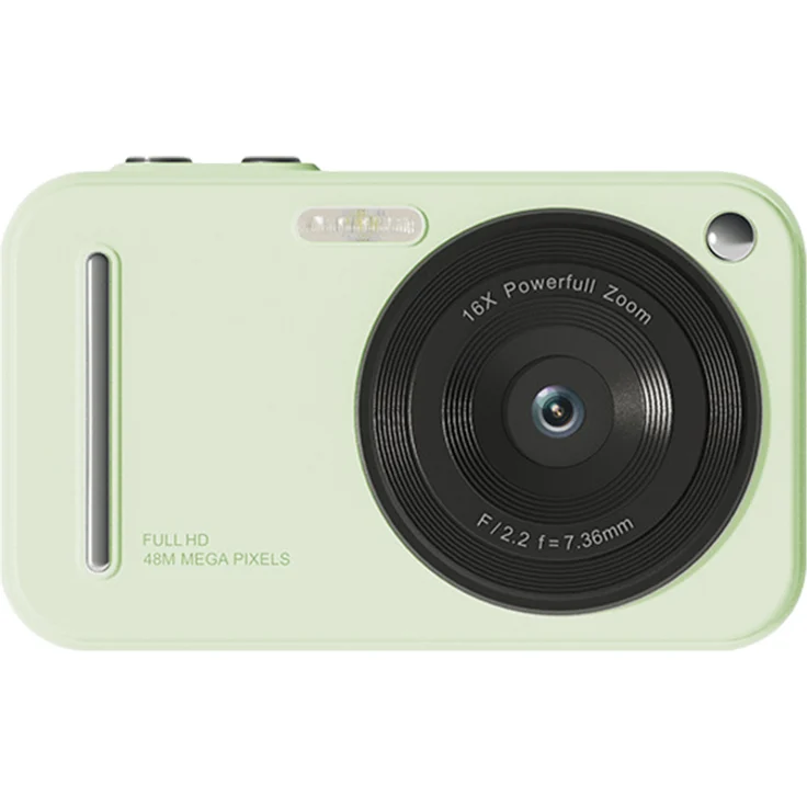 Lixada Digitalkamera 1080P, 48 MP Videokamera mit 2,4 Zoll IPS-Bildschirm, Autofokus, 16-fachem Digitalzoom, integrierten Blitz und Beauty-Filter, grün