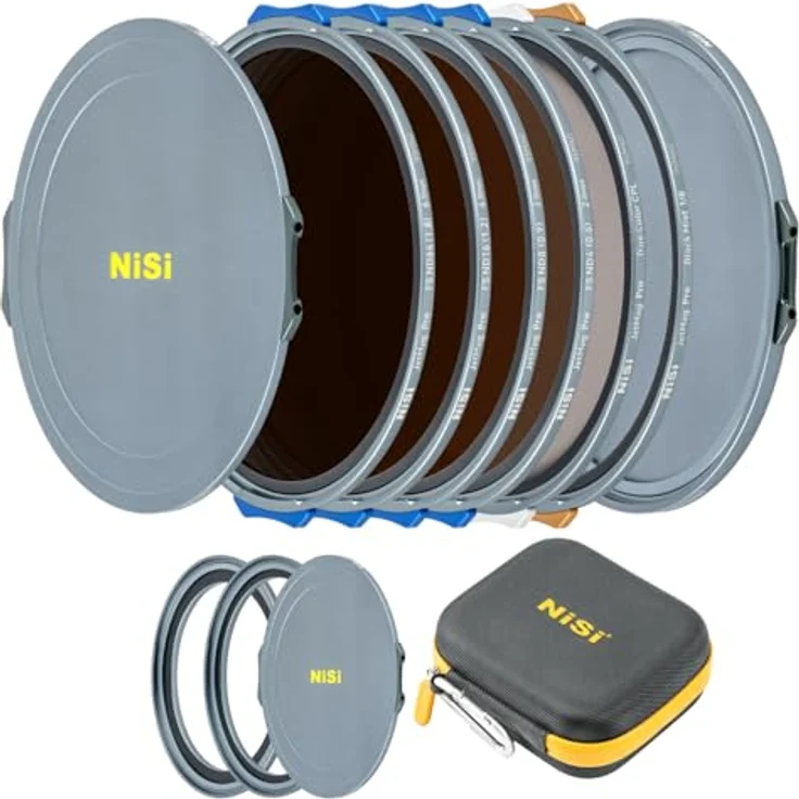 NiSi JetMag Pro Magnetischer Filter Kit 95mm mit Verriegelung, Cinema Kit (ND4, ND8, ND16, ND64, True Color CPL, Black Mist 1/8, inklusive Adapterringe und Filtertasche) – Bild 1