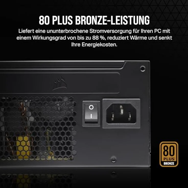 CORSAIR CX650 ATX 650W Netzteil - 80 Plus Bronze Zertifiziert - Geräuscharm - Ummantelte Kabel - Nicht Modular - EU - Schwarz – Bild 4
