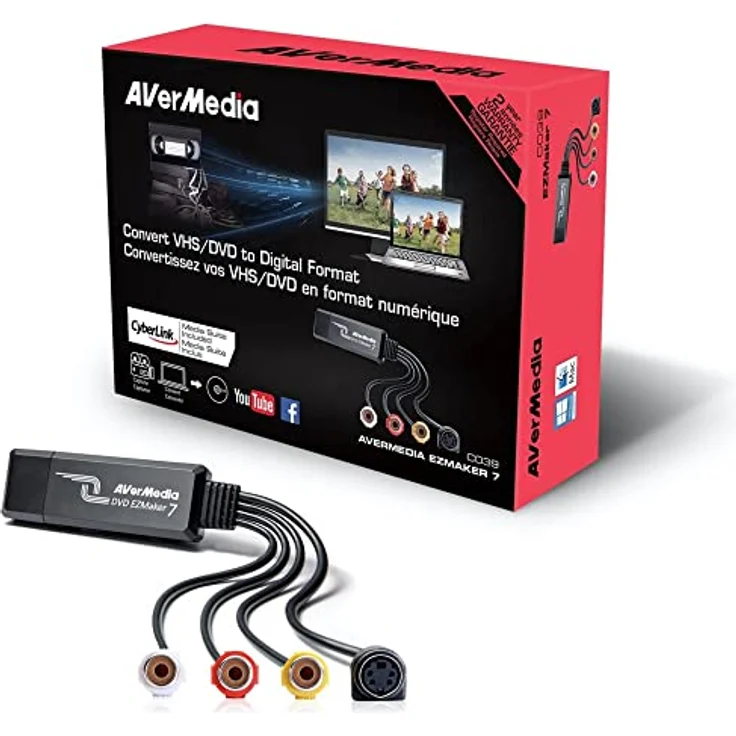 AverMedia [C039] DVD EZMaker 7 - VHS-8mm-Hi8 Videokonverter zur Bearbeitung-Nachbearbeitung [Video von VHS zum PC- DVD], schwarz – Bild 4