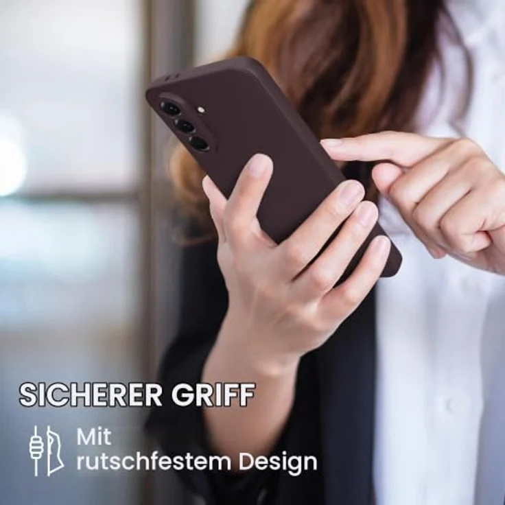 kwmobile Handyhülle für Samsung Galaxy A56 5G - weiche Silikon Case mit metallischem Schimmer in Metallic Brombeere - reißfest, rutschfest, präzise Kameraloch-Ausschnitte – Bild 4