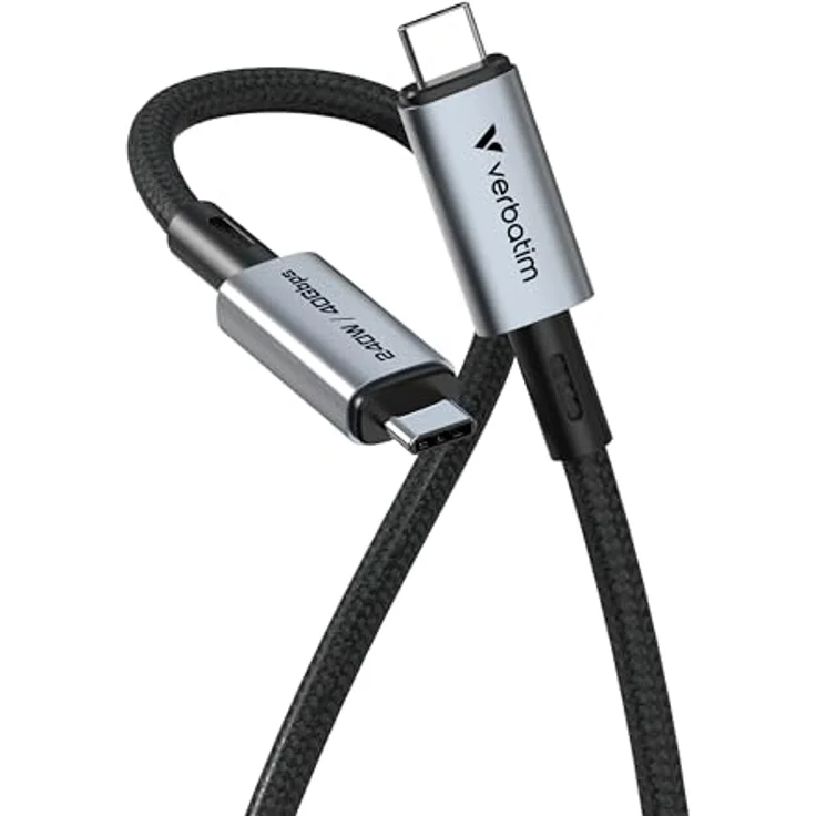 Verbatim Sync & Charge 240W Ladekabel USB C PD 3.1, 120 cm, Schnellladekabel für iPhone 17 Pro Max, Samsung Galaxy S25, MacBook Air, langlebig und hochgeschwindigkeitsdatenübertragend – Bild 1