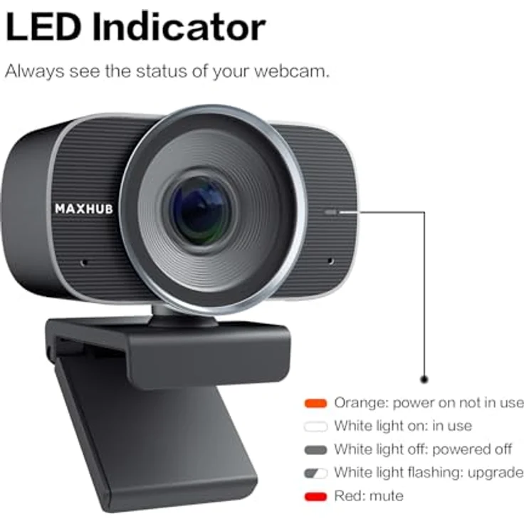 Maxhub CAMARA UC W31, 4K USB Webcam mit 12MP, zertifiziert für Microsoft Teams, schwarz – Bild 6