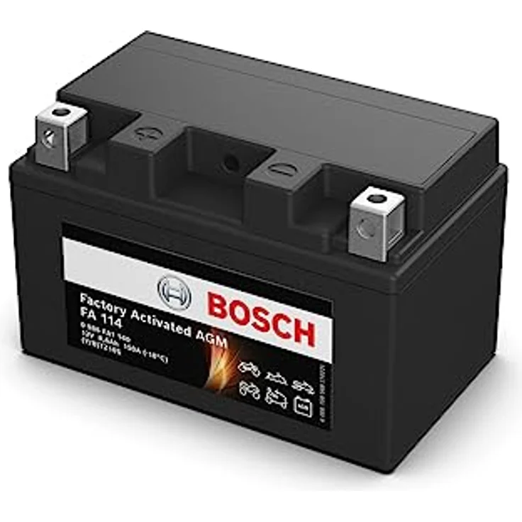 BOSCH Starterbatterie 12V 8,6Ah 150A/EN, Motorrad Batterie für Kawasaki, Honda, Yamaha und MV Agusta – Bild 3