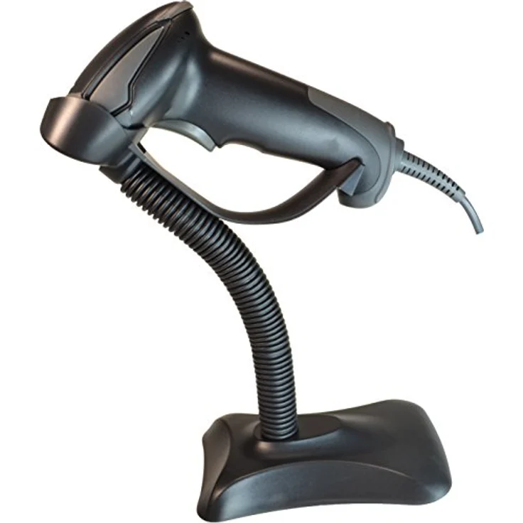 ALBASCA Laser-Barcode-Scanner MK-2500 USB mit hohem Leseabstand und Freihand-Ständer, LS-6010, Schwarz – Bild 1