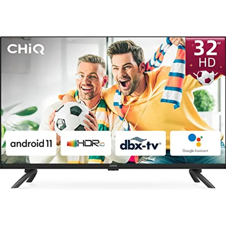 CHiQ Fernseher,32 Zoll Smart TV,Android11,HDR,WiFi,Bluetooth,Google Assistant,Chromecast,Netflix,Prime Video,YouTube,Triple Tuner(DVB-T2/T/C/S2),HDMI/USB,Dolby Audio