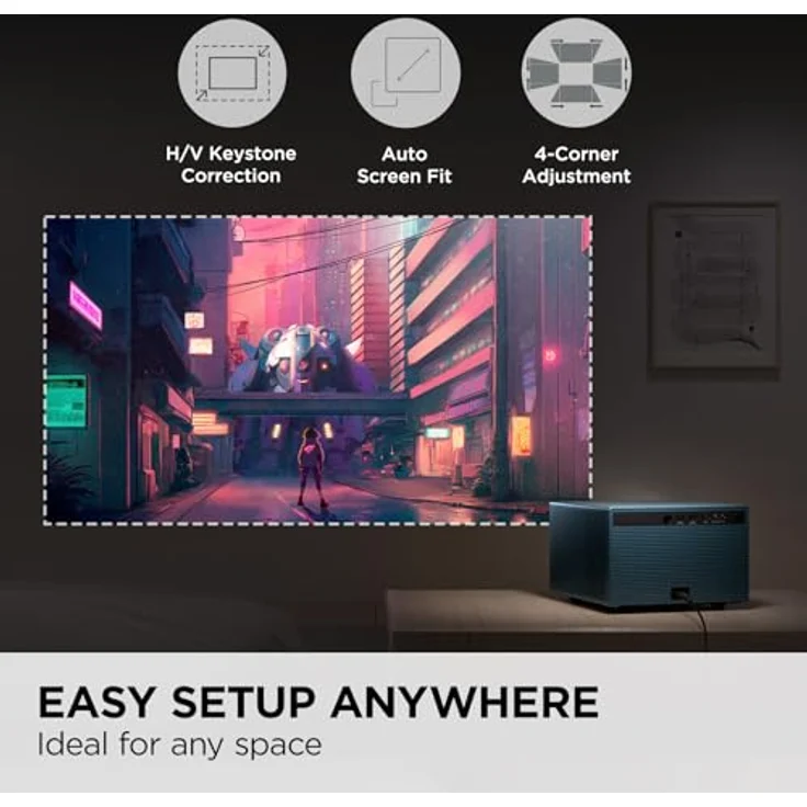 ViewSonic LX60HD 1080p Smart LED-Beamer mit integriertem Google TV, Netflix-App, 140 Zoll Projektor, versiegeltes Gehäuse – Bild 5