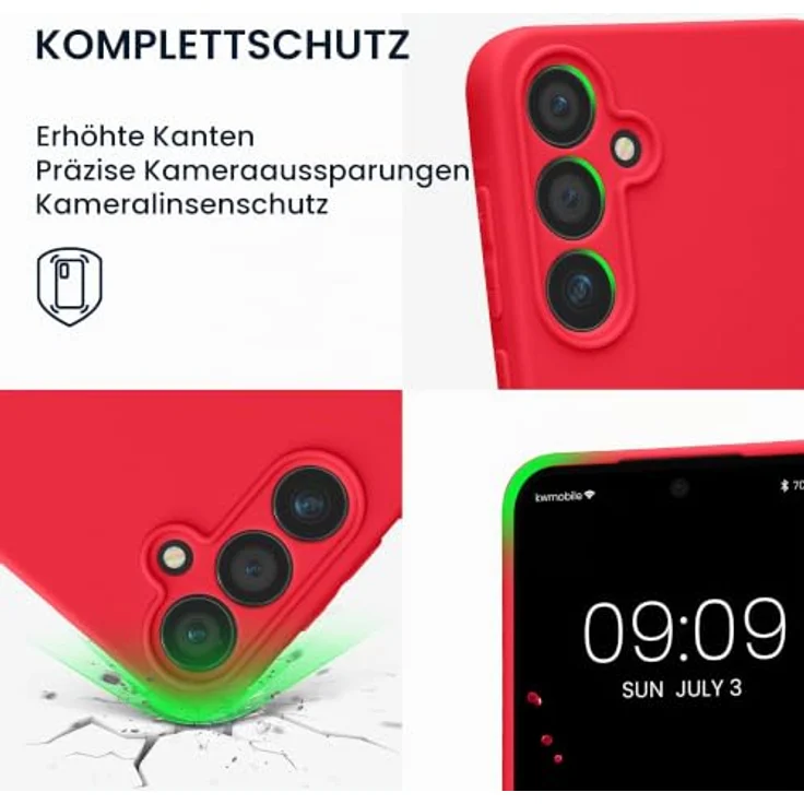 kwmobile Handyhülle für Samsung Galaxy A55 5G - weiches Silikon Case in Neon Pink, flexibel, reißfest, rutschfest und mit präzisen Ausschnitten für Kamera und Anschlüsse – Bild 3