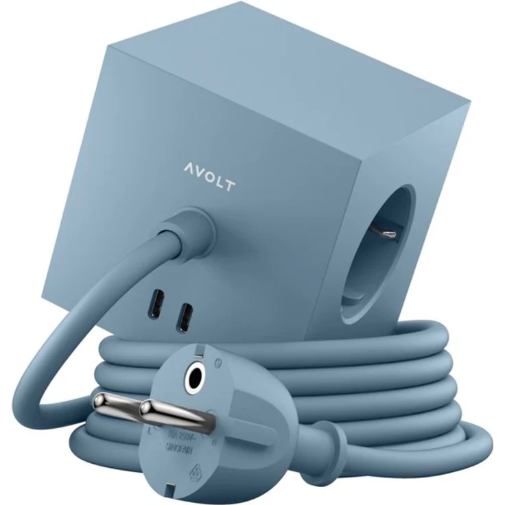AVOLT Square 1 USB-C & Magnet Mehrfachsteckdose 5-fach (USB-Anschlüsse), Grau – Bild 1