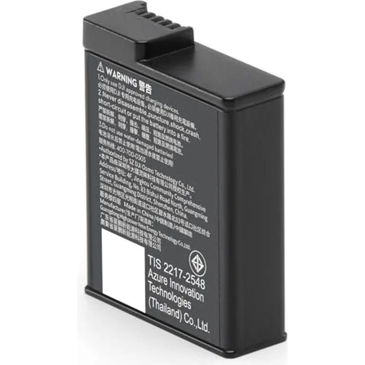 DJI Osmo Action Extrem Akku Plus (1950 mAh), Kompatibilität: Osmo Action 5 Pro, Osmo Action 4, Osmo Action 3, schwarz – Bild 3