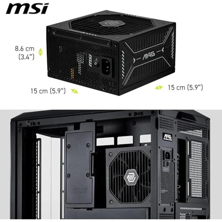 MSI Netzteil MAG A1000GLS, 1000 Watt PCIE5 Netzteil, Schwarz – Bild 6