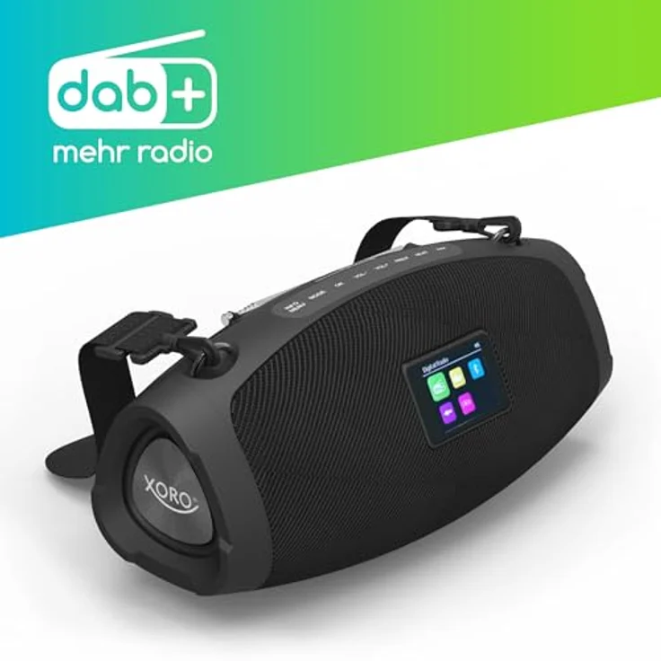 Xoro Outdoor Radio DAB 800, IP44 wasserfest, Bluetooth, Akku bis 12 Stunden, 2x10W DSP Stereoboxen, schwarz – Bild 3