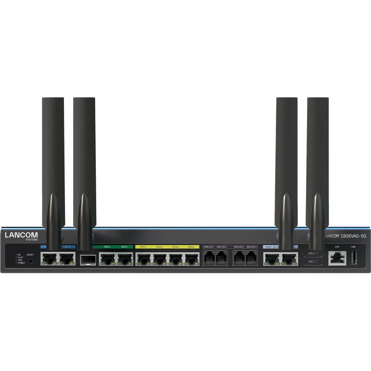 Lancom Systems 1936VAG-5G (EU), Router mit 2x VDSL-Supervectoring-Modems, Dual-SIM-5G, Load Balancing, Schwarz – Bild 1