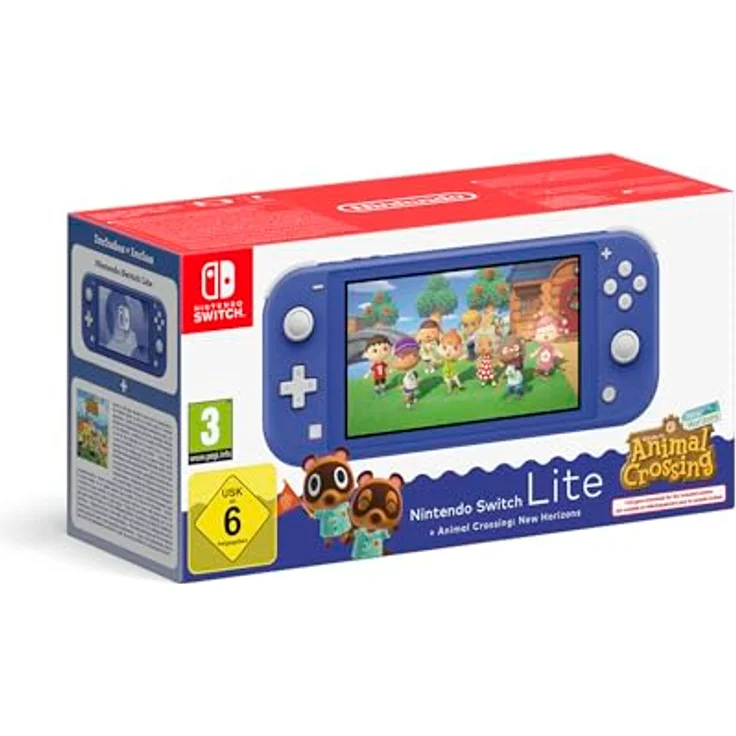 Nintendo Switch Lite, tragbare Spielkonsole im Bundle mit Animal Crossing: New Horizons, Blau, inkl. Ladekabel – Bild 2