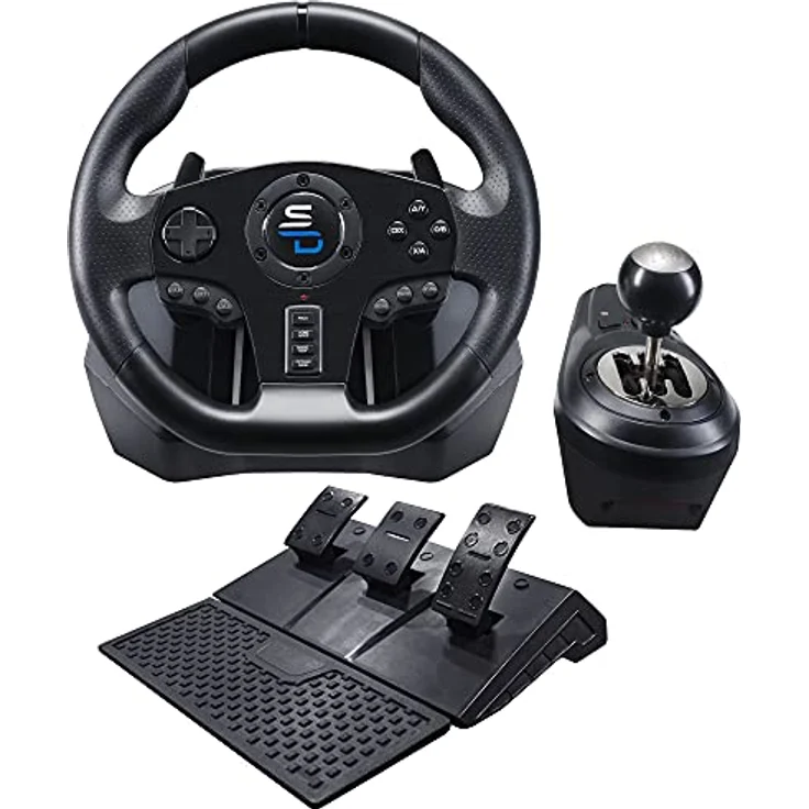 Subsonic- Gs850-X Rennlenkrad mit manuellem Schalthebel, 3 Pedalen, Schaltwippen für Xbox Series X/S, PS4, Xbox One (programmierbar für alle Spiele) – Bild 1
