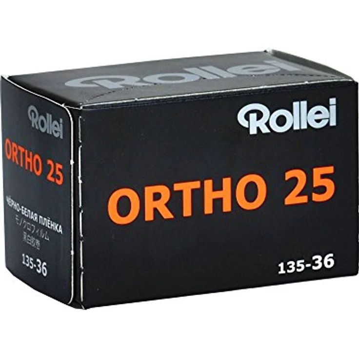 Rollei Ortho 25 Plus Schwarzweiß-Negativfilm, 35 mm, 36 Aufnahmen, ISO 25 mit hoher Detailtreue und feinem Korn – Bild 1