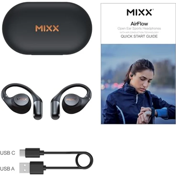 Mixx AirFlow OWS, Sportkopfhörer mit Ohrbügel, Open-Ear-Design, schweißresistent, 24 Stunden Akkulaufzeit – Bild 8