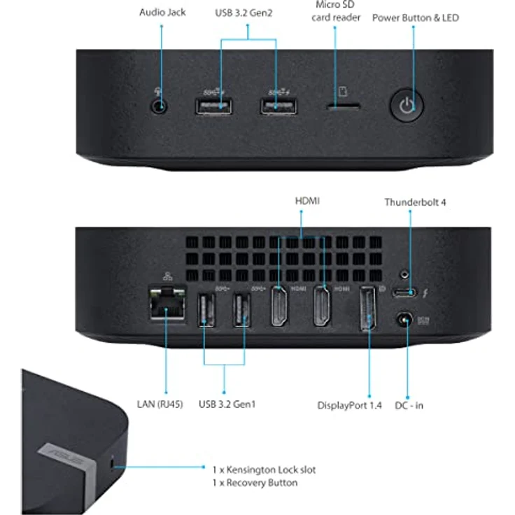 ASUS Chromebox 5, Desktop-PC mit Intel Celeron 7305, 16 GB RAM, 128 GB Speicher, Intel UHD Graphics, Schwarz – Bild 2