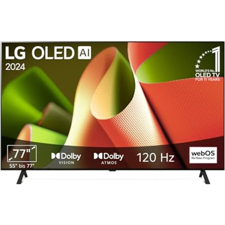 LG OLED77B4ELA, 77 Zoll 4K OLED Fernseher mit α8 4K AI-Prozessor, Dolby Vision, bis zu 120Hz und webOS 24 – Bild 1
