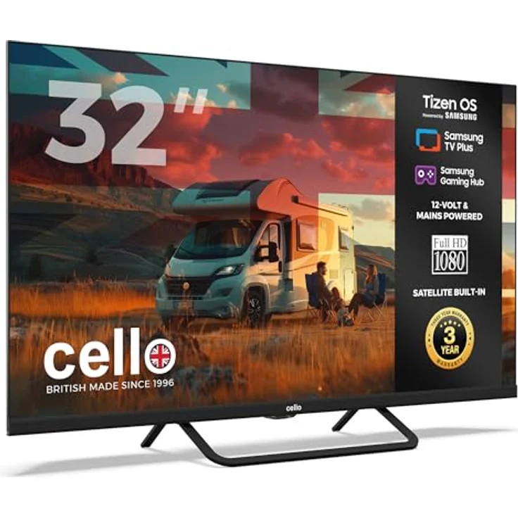 Cello CTrav 32TZ, 32" Full HD Smart TV mit Tizen OS, Triple Tuner, WLAN/Bluetooth, ideal für Wohnmobil und Camping – Bild 2