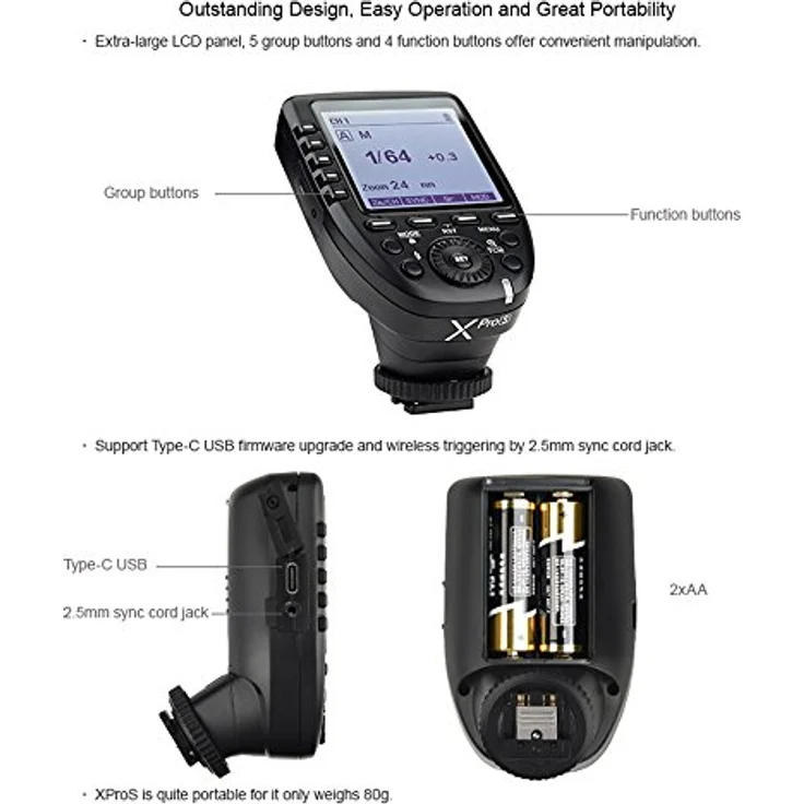 Godox XPro-S 2.4G TTL Wireless Blitzauslöser Wirless X System High-Speed mit großen LCD-Bildschirm-Sender für Sony Kamera – Bild 8
