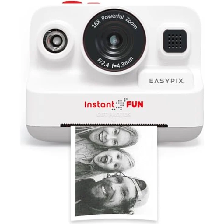 Easypix InstantFUN Sofortbildkamera, Schwarz-Weiß-Thermodruck, BPA-freies Papier nachfüllbar – Bild 1