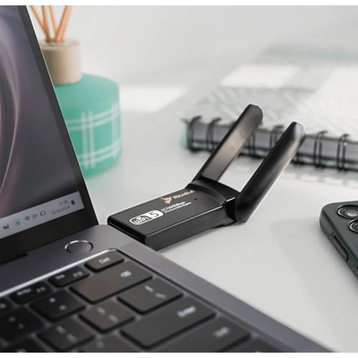 Reagle USB-A WLAN Adapter - 1300 Mbps, Dualband 2.4GHz/5GHz WiFi Dongle, 802.11ac, High Gain 2X 5dBi Antennen, PC & Laptop Netzwerk Adapter, Kompatibel mit Windows/Mac/Linux – Bild 4